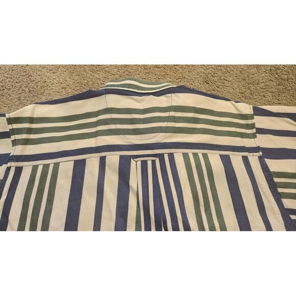 Vintage Coliseum Men's Shirt XXL‎ Black White Stripe Logo Heavy Button Down - Picture 6 of 16